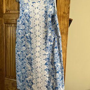 Lilly Pulitzer Blue and White Dress Size 14